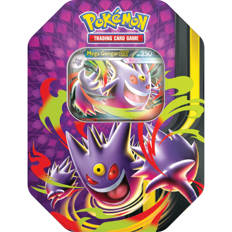 Pokémon TCG Mega Moonlit Tin Box, Mega Gengar ex / Mega Clefable ex