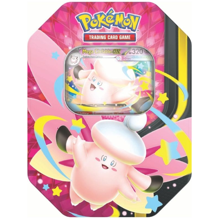 Pokémon TCG Mega Moonlit Tin Box, Mega Gengar ex / Mega Clefable ex